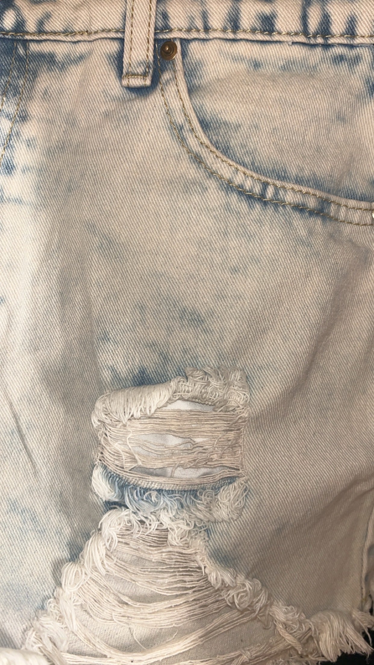 High Rise Shorts with Frayed Hem