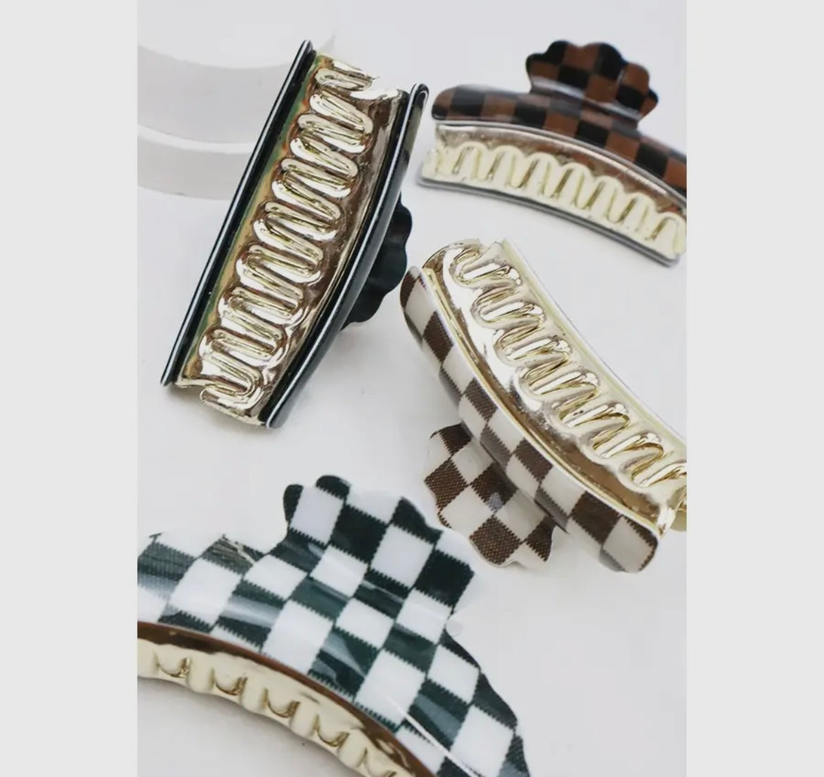 Checked Printed Hair Clip