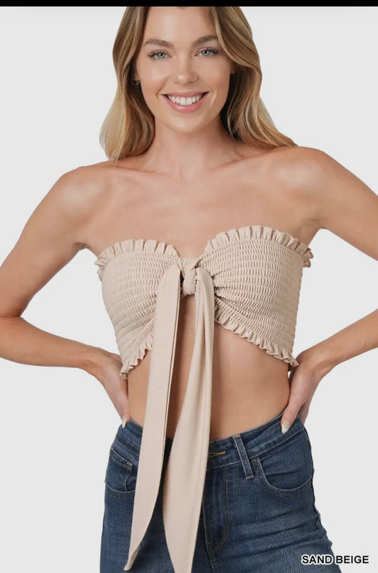3-Way Smocked Bandeau Top