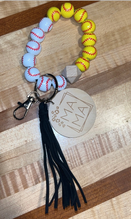 Softball&Baseball Wristlet/Keychain
