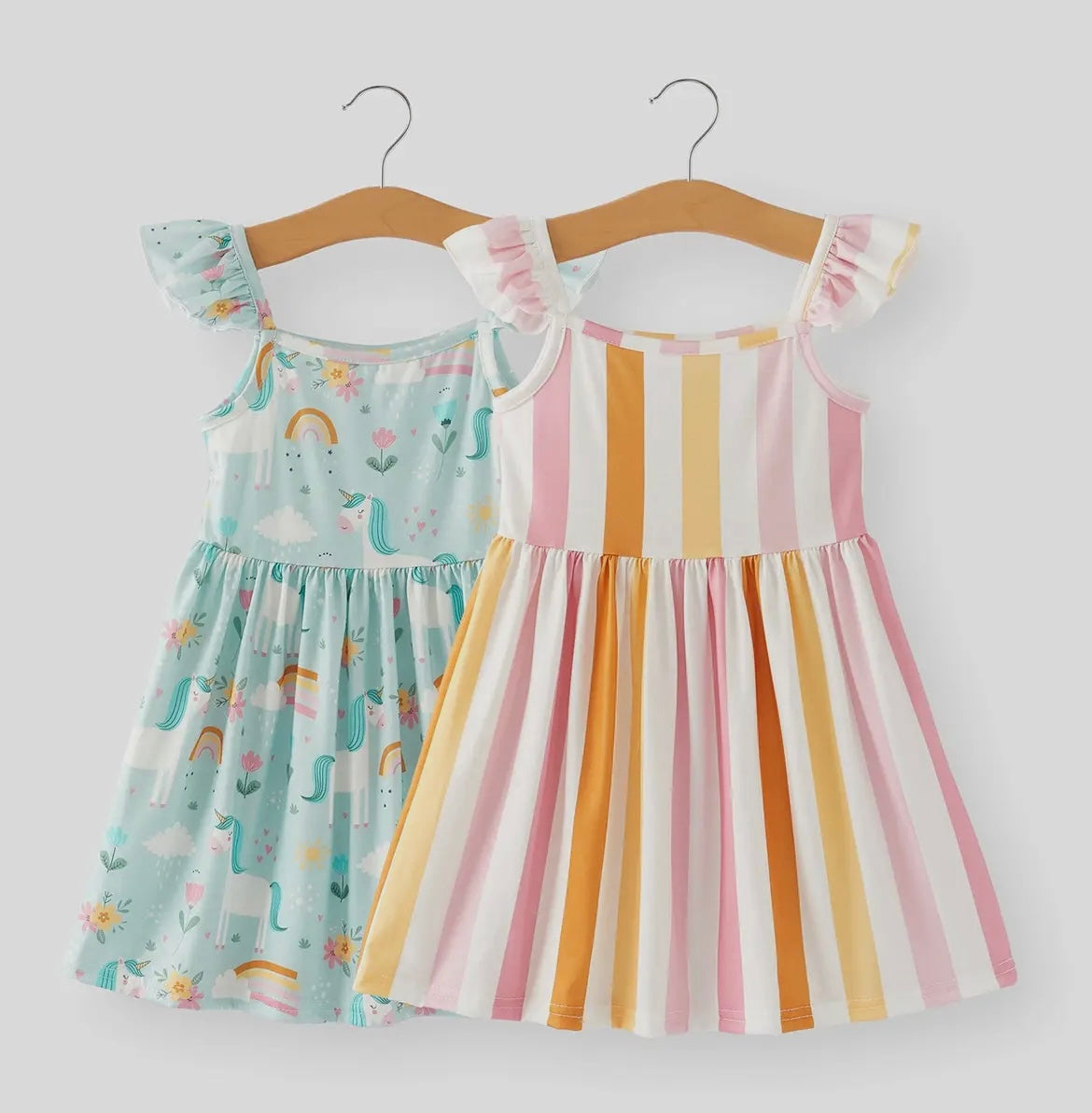 Girls Ruffle Sleeve Dresses