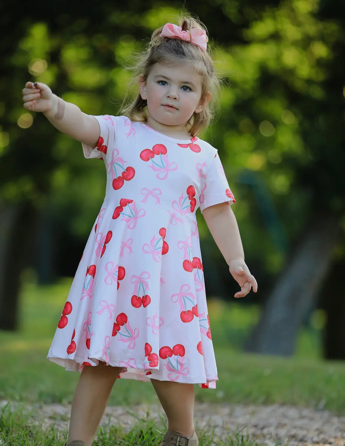 Cherries & Bows Girls Dress