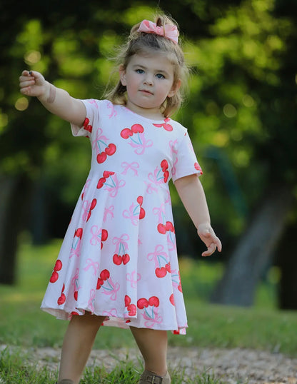 Cherries & Bows Girls Dress
