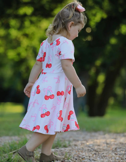 Cherries & Bows Girls Dress