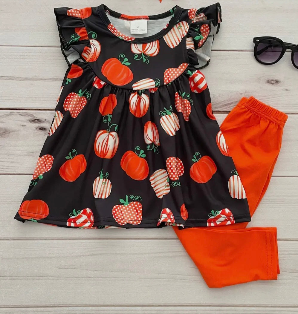 Black/Orange Pumpkin 2 piece set