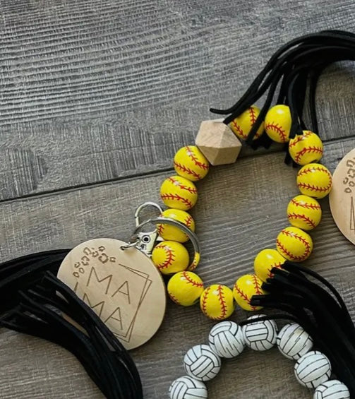 Softball Wristlet:Keychain