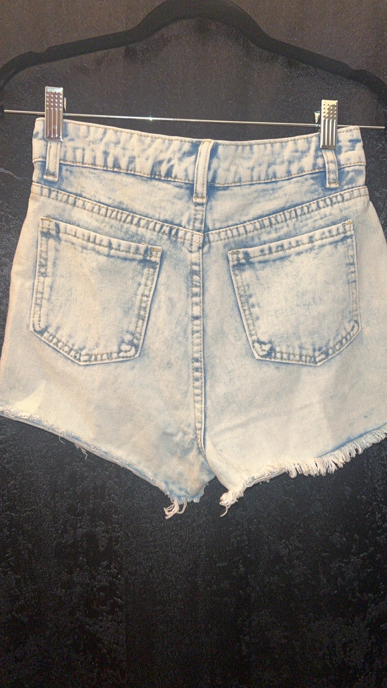 High Rise Shorts with Frayed Hem