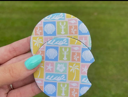 Beach Tile Car Coaster Set