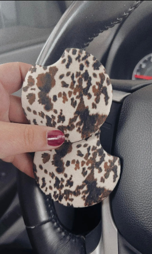 Cow Print Car Coaster Sets