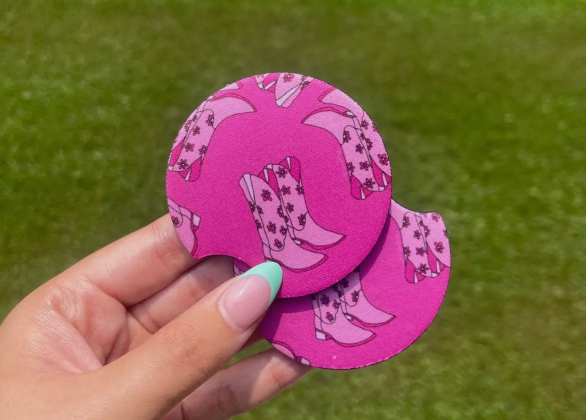 Pink Boot Car Coaster Sets
