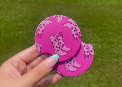 Pink Boot Car Coaster Sets