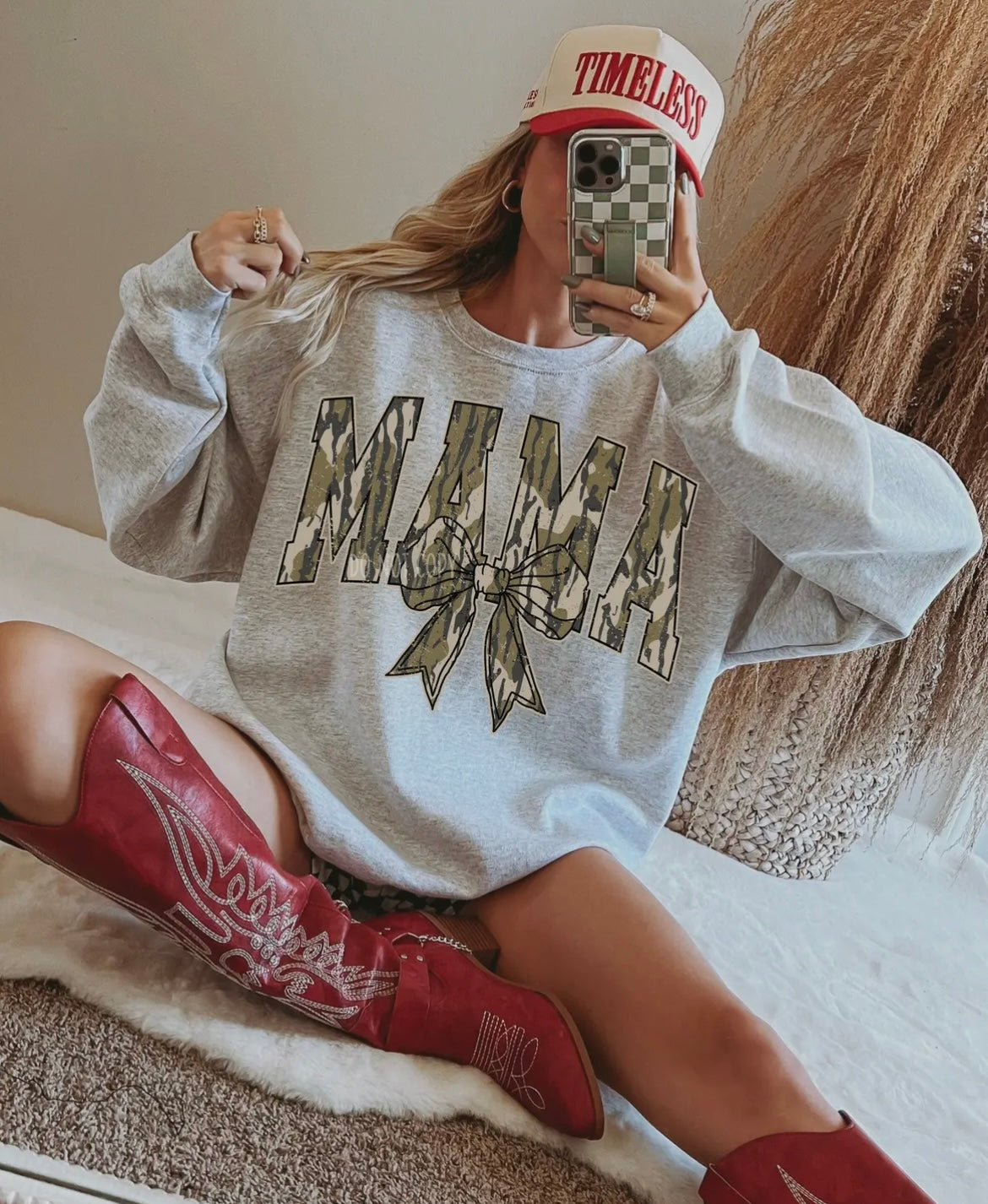 Mama Camo Bow Sweatshirt