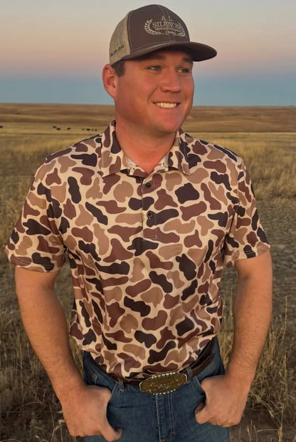 Mens Camo Polo Shirt