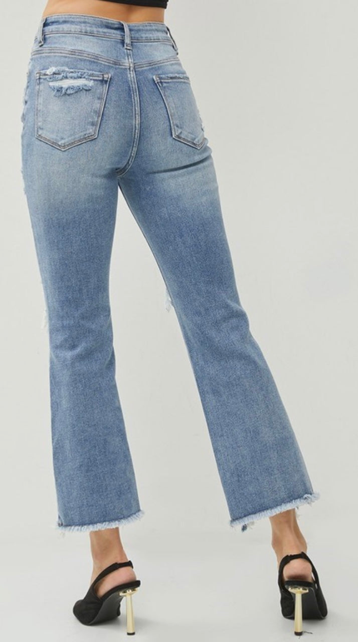 High Rise Ankle Flare Jeans