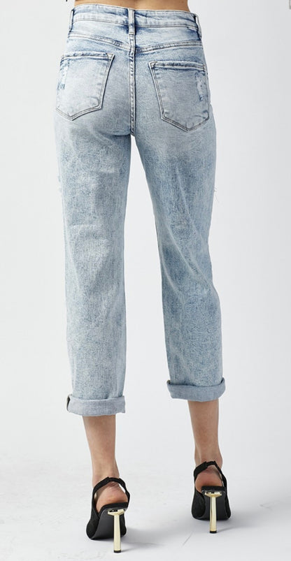 High Rise Crop Boyfriend Jeans