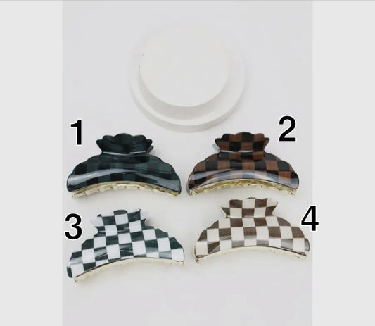 Checked Printed Hair Clip